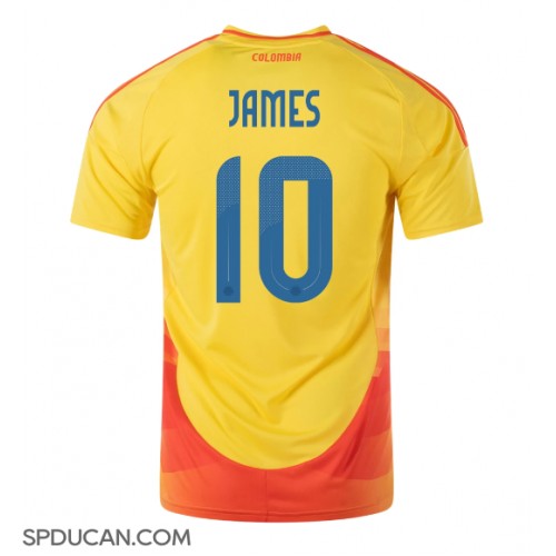 Muški Nogometni Dres Kolumbija James Rodriguez #10 Domaci Copa America 2024 Kratak Rukav